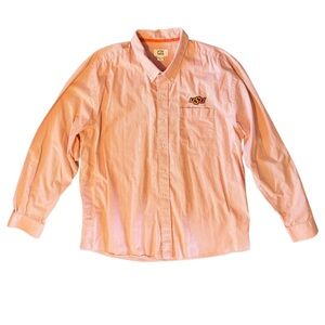 Cutter & Buck Shirt OSU Striped Button down  Orange & White